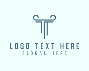 Pillar Column Letter T logo