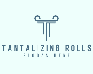 Pillar Column Letter T logo design