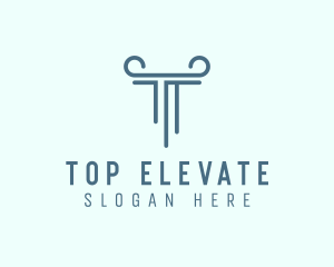 Pillar Column Letter T logo design