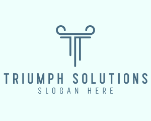 Pillar Column Letter T logo design