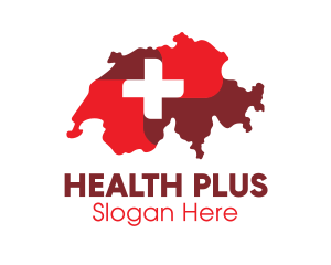 Health Cross Switzerland Map logo design