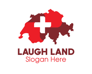 Health Cross Switzerland Map logo design