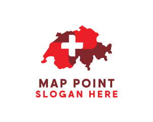 Switzerland Map Flag logo