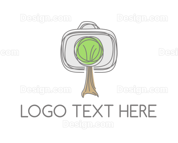 Camera Tree Sketch Logo