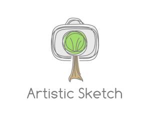 Camera Tree Sketch logo design