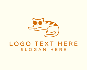 Handdrawn - Pet Cat Shades logo design