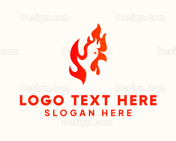 Red Burning Chicken Logo