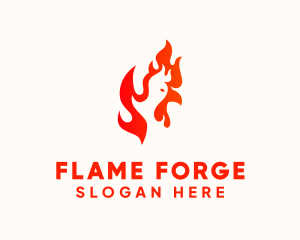 Red Burning Chicken  logo design