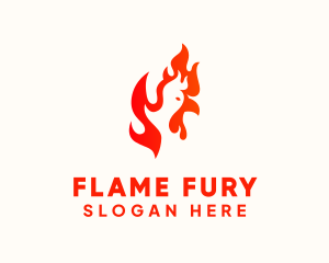 Red Burning Chicken  logo design