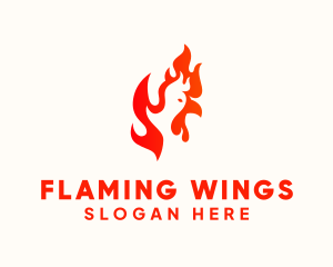 Red Burning Chicken  logo design