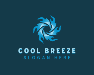 Cooling HVAC Temperature logo design