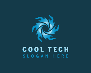 Cooling HVAC Temperature logo design