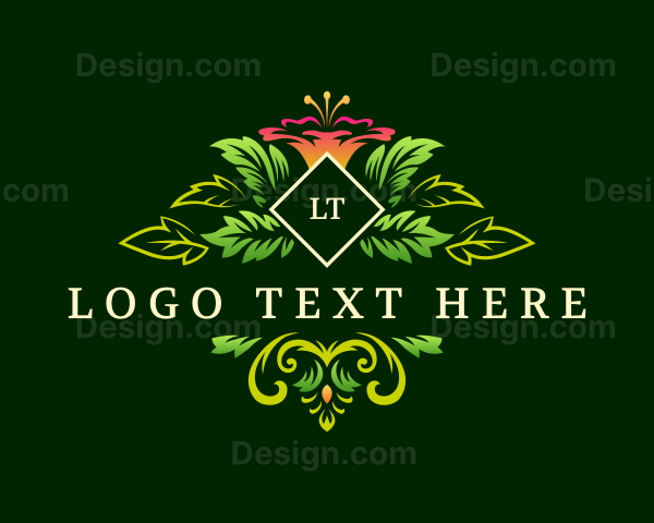 Floral Leaf Ornament Logo