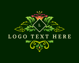 Floral Leaf Ornament Logo