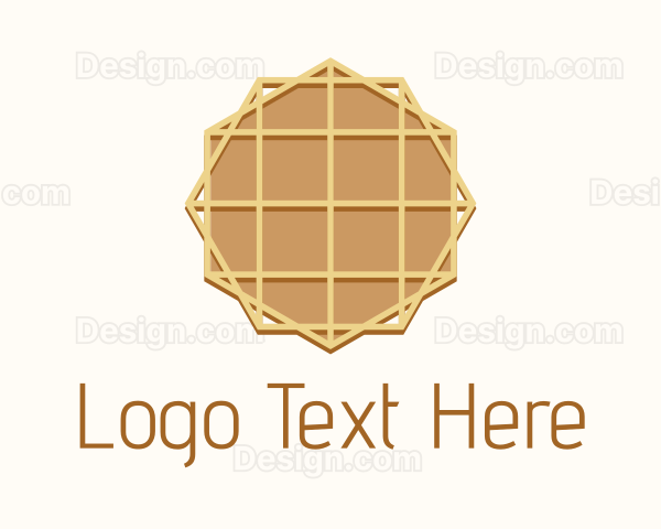 Geometric Waffle Dessert Logo