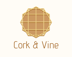 Geometric Waffle Dessert logo design