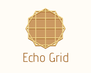 Geometric Waffle Dessert logo design