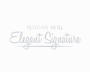 Underline Signature Wordmark logo design