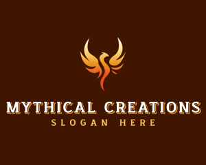 Mythical Fire Phoenix logo design