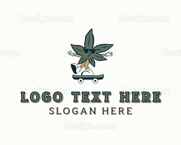 Skateboard Marijuana Weed Logo