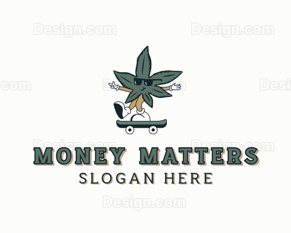 Skateboard Marijuana Weed Logo
