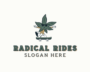 Skateboard Marijuana Weed logo design