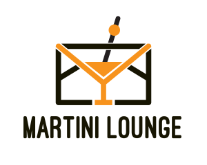 Mail Envelope Cocktail logo design