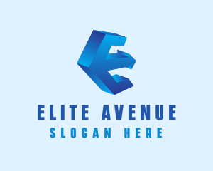 3D Letter E Arrows  logo design