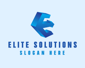 3D Letter E Arrows  logo design