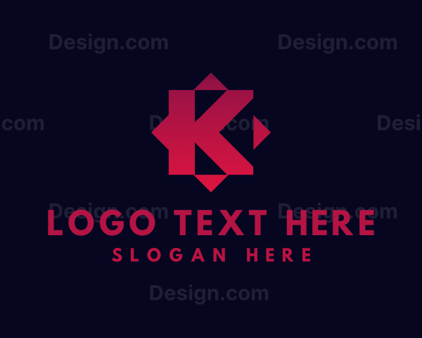 Gradient  Square Letter K Logo