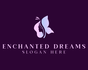 Butterfly Beauty Woman logo design