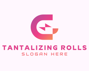 Gradient Bolt Letter C logo design