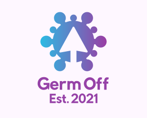 Virus Germ Arrow logo design