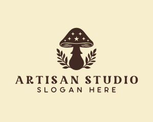 Herbal Mushroom Plant logo design