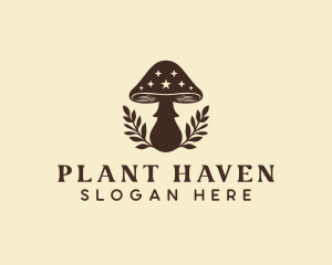 Herbal Mushroom Plant logo design