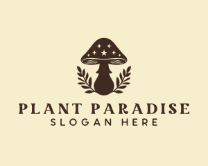 Herbal Mushroom Plant logo design