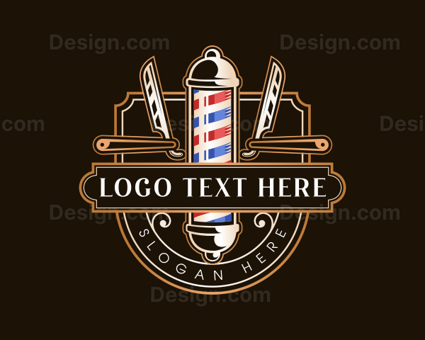 Barbershop Razor Haircut Logo