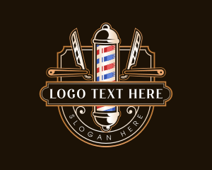 Barbershop Razor Haircut logo