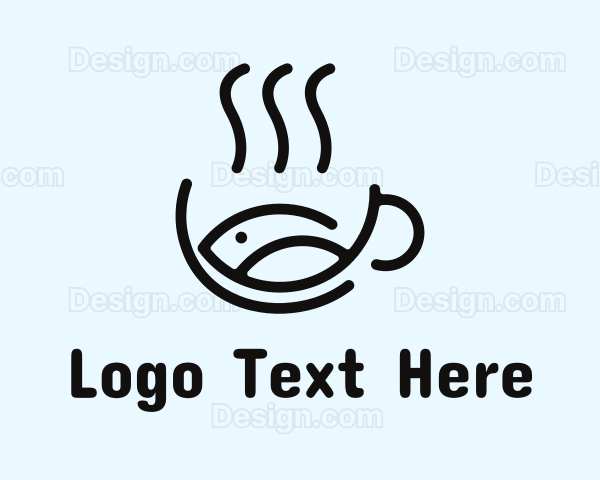 Seafood Fish Soup Bowl Logo