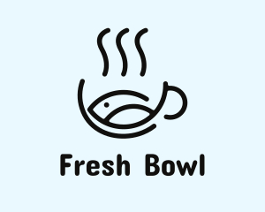 Seafood Fish Soup Bowl logo design