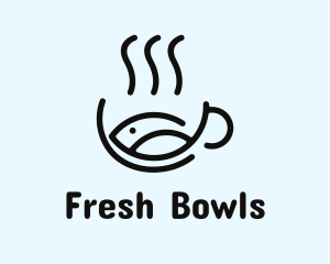 Seafood Fish Soup Bowl logo design