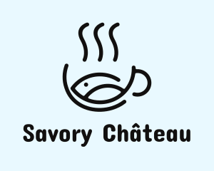 Seafood Fish Soup Bowl logo design