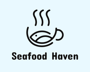 Seafood Fish Soup Bowl logo design