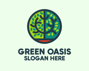 Green Bush Circle Badge logo design