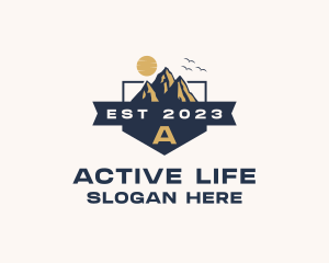 Mountain Peak Hiking logo design