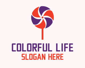 Colorful Lollipop Pinwheel  logo design