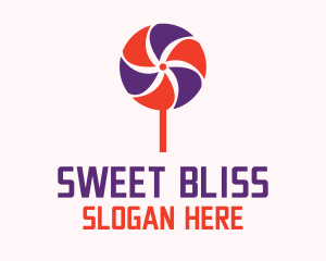 Colorful Lollipop Pinwheel  logo design