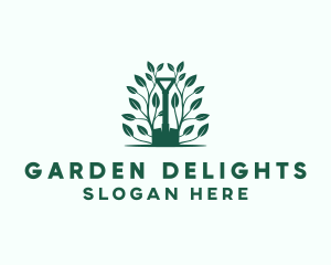 Landscaping Gardener Shovel logo design