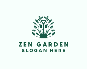 Landscaping Gardener Shovel logo design