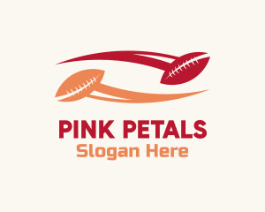 Pink Red Football Ball logo design